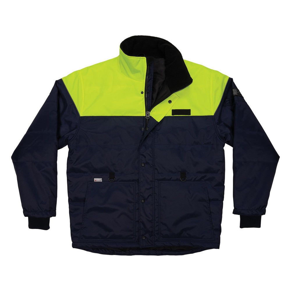 Work Jacket: Size Medium, Polyester, Zipper & Snaps Closure