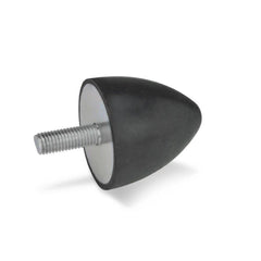 Vibration Isolators; Isolator Type: Plate/Stud; Insert Material: Stainless Steel; Isolator Material: Natural Rubber; Maximum Load Capacity: 190.00 N; Top Diameter: 25.00; Thread Size: M6x1; Overall Width: 25 mm