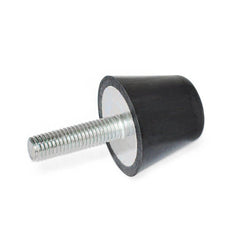 Vibration Isolators; Isolator Type: Plate/Stud; Insert Material: Zinc-Plated Steel; Isolator Material: Perbunan (NBR); Maximum Load Capacity: 1200.00 N; Top Diameter: 38.00; Bottom Diameter: 25; Thread Size: 5/16-18; Overall Width: 38 mm