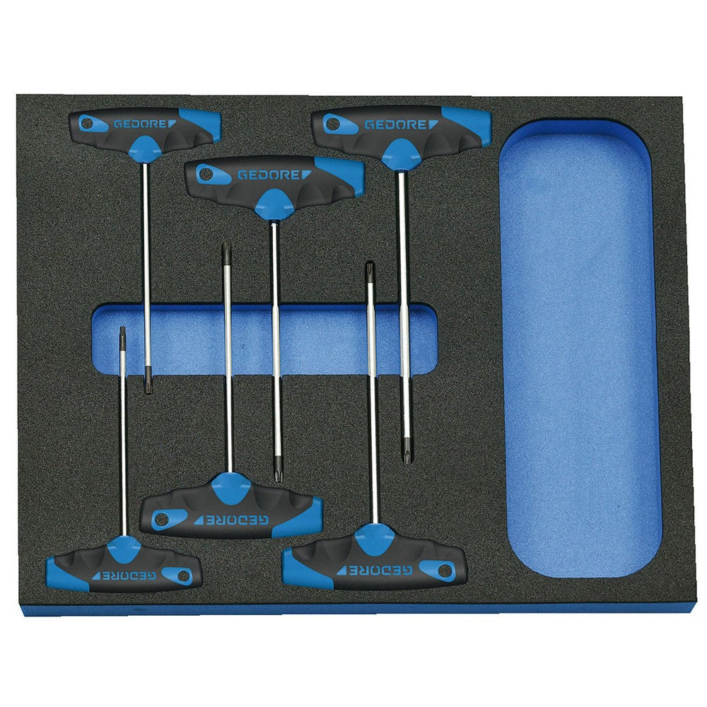 Torx Driver Sets; Torx Size: T30, T40, T20, T25, T27; Container Type: Foam Module; Handle Type: T-Handle; Handle Color: Blue, Black