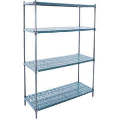 Plastic Shelving; Shelving Type: Free Standing; Shelf Style: Ventilated; Shelf Type: Adjustable; Shelf Capacity: 600; Overall Height: 74 in; Overall Width: 72; Overall Depth: 24 in; Color: Blue