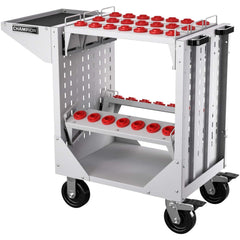 CNC Storage Carts; Style: CAT; Taper Size: CAT30; Tool Type: CAT; Caster Type: Swivel, Fixed; Color: Light Gray; Tool Capacity: 3600; Material: Steel; Load Capacity (Lb.