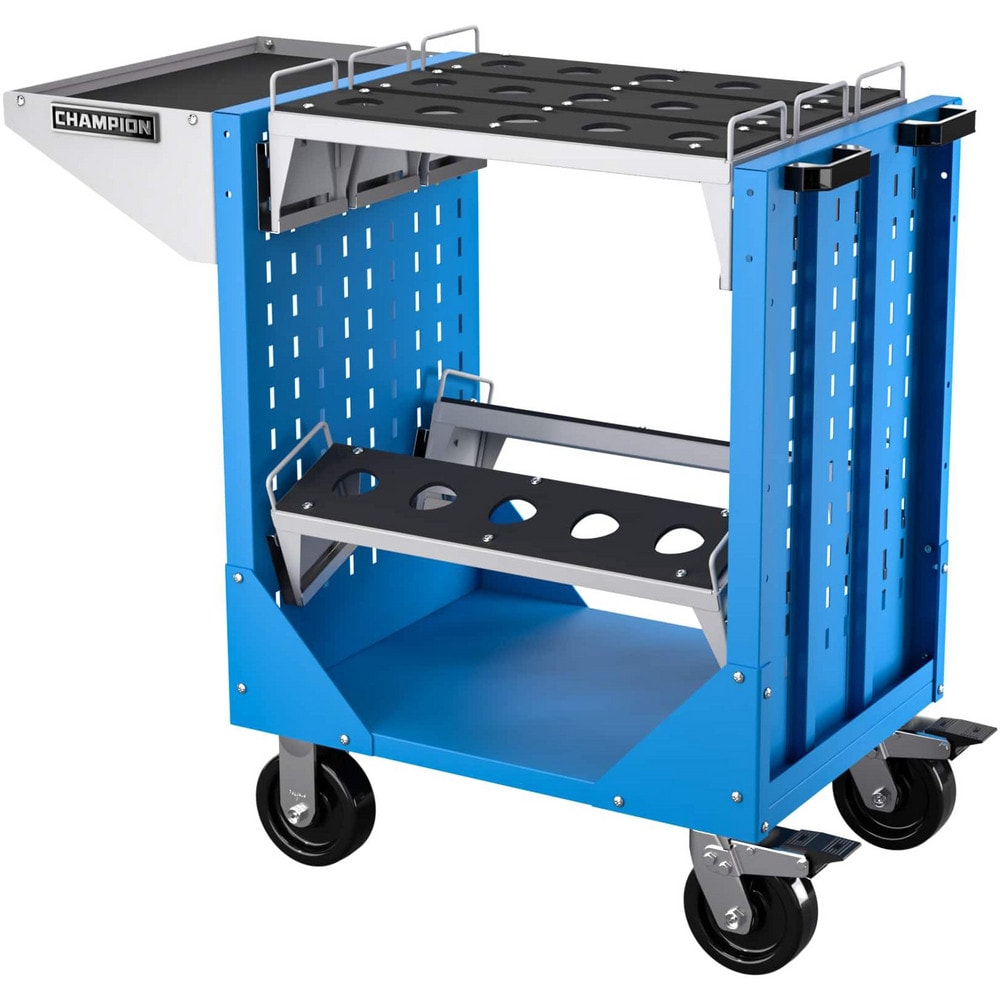 CNC Storage Carts; Style: Capto; Taper Size: Capto C10; Tool Type: CAPTO; Caster Type: Swivel, Fixed; Color: Bright Blue; Tool Capacity: 3600; Material: Steel; Load Capacity (Lb.