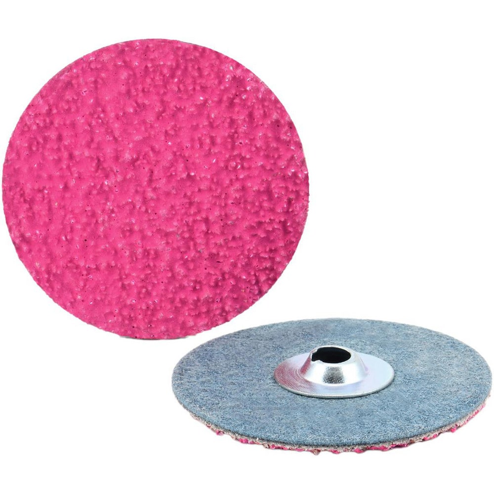 Quick-Change Disc: Type S, 1" Dia, 80 Grit, Ceramic Alumina, Coated