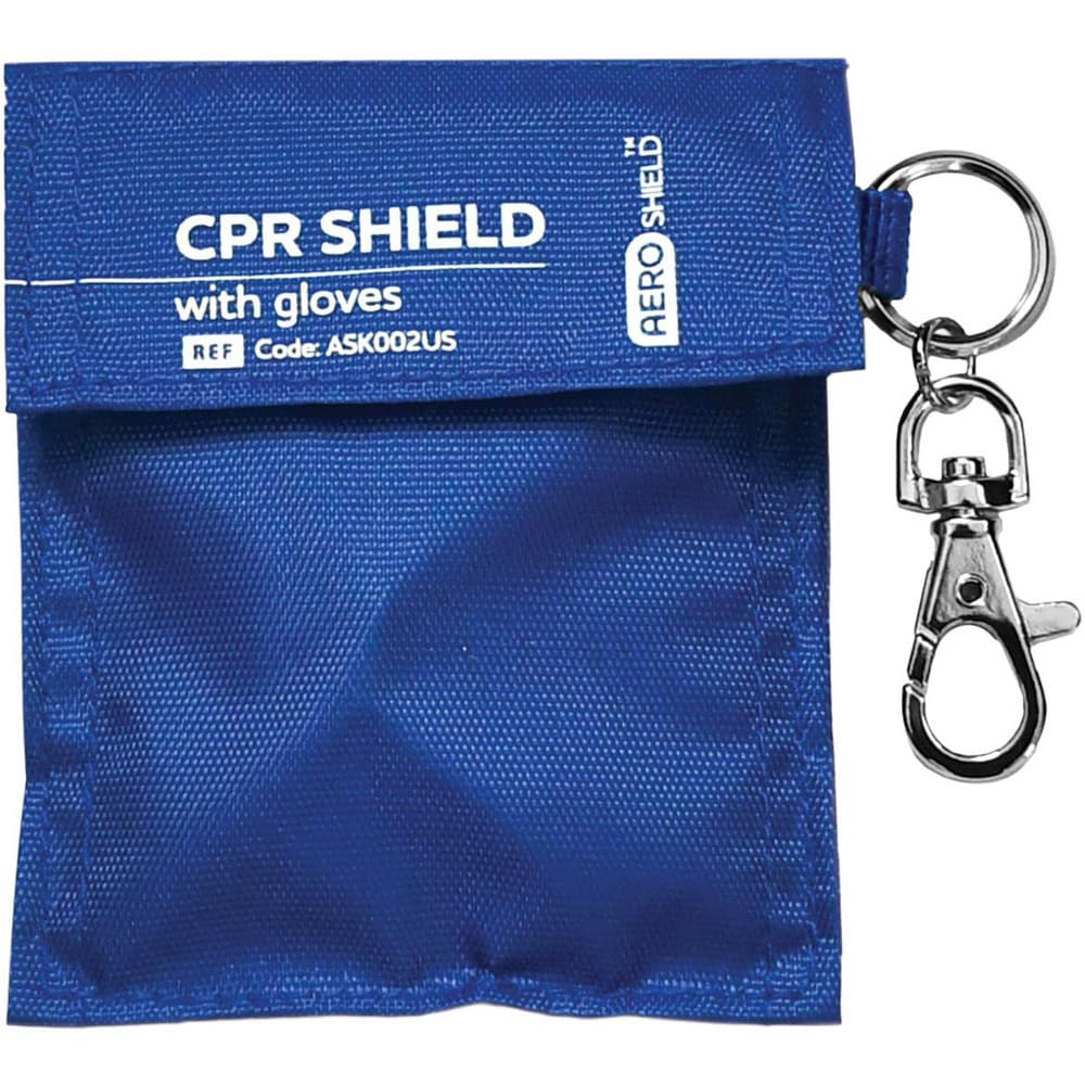 Disposable CPR Masks/Breathers; Disposable: Yes; Size: Adult; Filter Type: One-way Filter; Case Material: Plastic; Case Color: Blue; Case Type: Bag; Compatible First Aid Kits: All First Aid Kits; Number of Components: 5