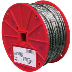 Wire Rope & Cable; Product Type: Cable; Breaking Strength (Lb.): 340; Bare Diameter (Fractional Inch): 1/8; Length Ft.: 250; Diameter (Inch, Fraction): 1/8; Strand Type: 7 x 7