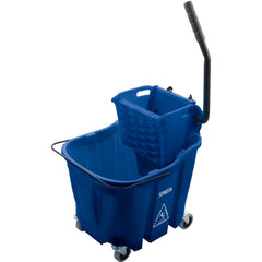 Mop Buckets & Wringers; Connection Type: None; Mop Capacity: 35; Handle Material: Ergonomic Dual Component; Color: Blue; Features: Color-Coded Design, Anti-Splash Technology, Side Press Wringer, Anti-Tip, Durable Material, Ergonomic Handle, Scuff Resistan