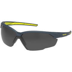 Safety Glasses: Anti-Fog & Anti-Scratch, Polycarbonate, Dark Gray Lenses, Wrap Around & Half-Framed