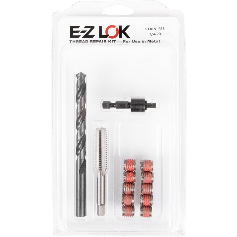 Thread Repair Kits; Kit Type: Thread Repair; Insert Thread Size (Inch): 1/4-20; Includes Drill: Yes; Includes Tap: Yes; Includes Installation Tool: Yes; Includes Tang Removal Tool: No