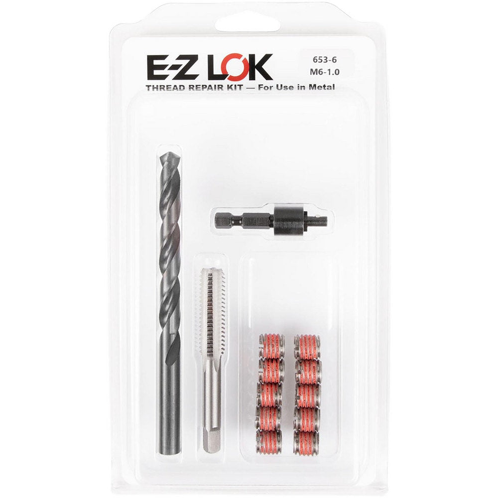 Thread Repair Kits; Kit Type: Thread Repair; Insert Thread Size (mm): M6x1; Includes Drill: Yes; Includes Tap: Yes; Includes Installation Tool: Yes; Includes Tang Removal Tool: No