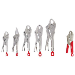 Plier Sets; Plier Type Included: Plier Sets; Container Type: Plastic Pouch; Handle Material: Steel; Includes: 10 in Torque Lock Maxbite Curved Locking Pliers, 5 & 7 in Curved Jaw Pliers, 6 in Torque Lock Long Nose Locking Pliers, 10" Curved Jaw Pliers, 7