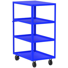 Shelf Utility Cart: 41" Long, 24" Wide, Steel, 3600 lb Capacity, Blue