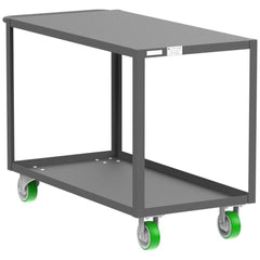 Shelf Utility Cart: 53" Long, 24" Wide, Steel, 2000 lb Capacity, Gray