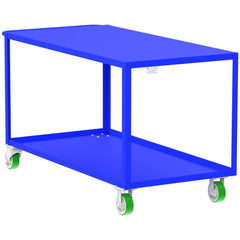 Shelf Utility Cart: 65" Long, 30" Wide, Steel, 2000 lb Capacity, Blue