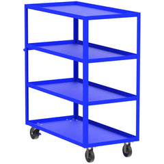 Shelf Utility Cart: 53" Long, 24" Wide, Steel, 3600 lb Capacity, Blue