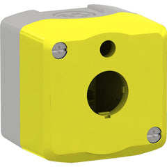 Pushbutton Control Station Accessories; Control Station Accessory Type: Empty Control Station Box; For Use With: Harmony XB5 22mm Control and Signal Units; Color: Yellow