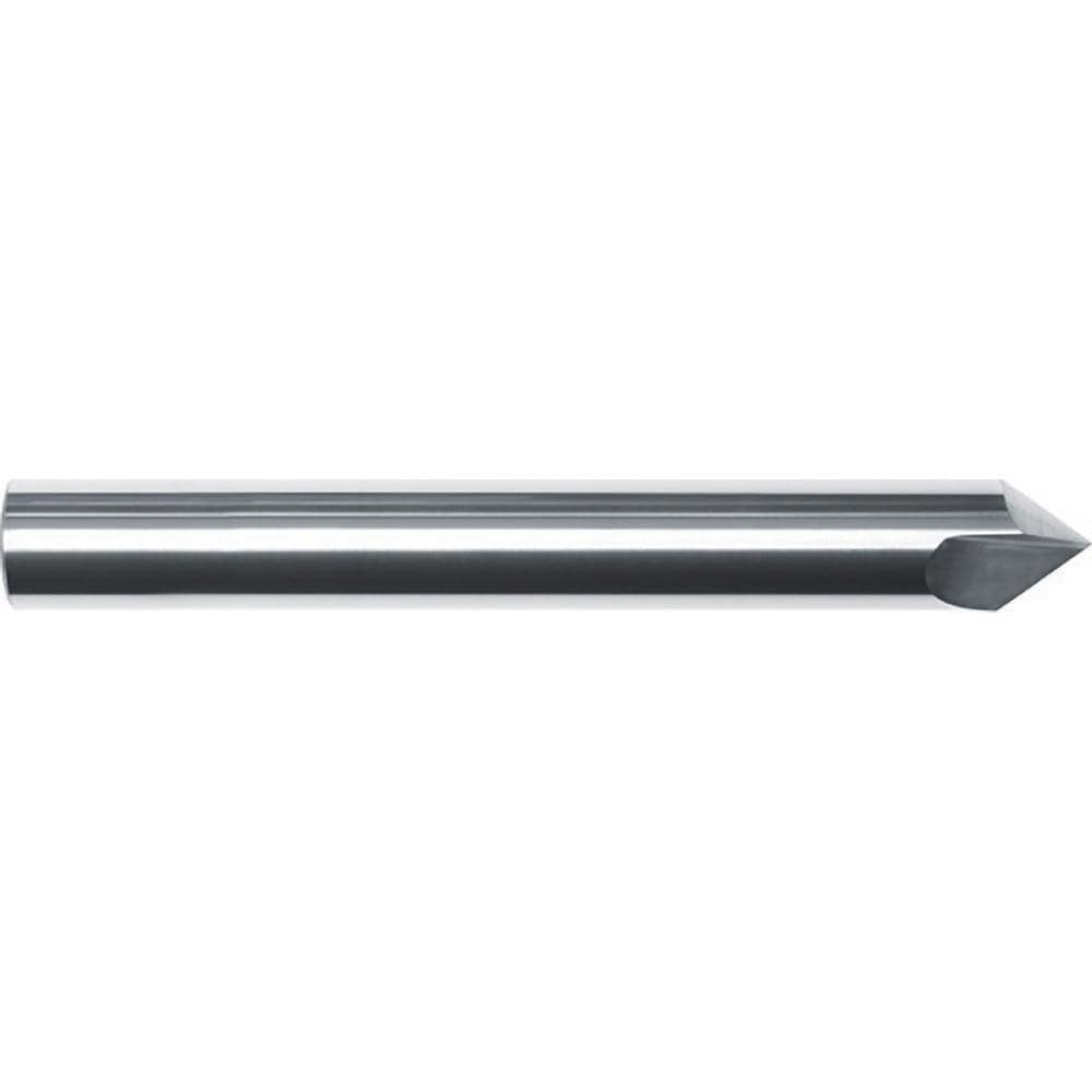 Chamfer Mill: 1/2" Dia, 1/2" Shank Dia, 30.00 deg, 2 Flute, Solid Carbide, Single End