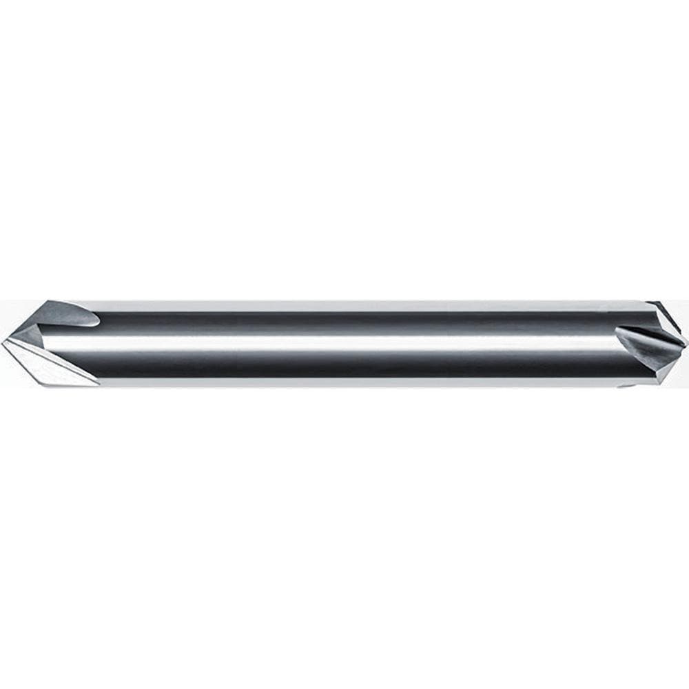 Chamfer Mill: 5/16" Dia, 5/16" Shank Dia, 90.00 deg, 4 Flute, Solid Carbide, Double End