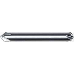 Chamfer Mill: 1/2" Dia, 1/2" Shank Dia, 90.00 deg, 4 Flute, Solid Carbide, Double End