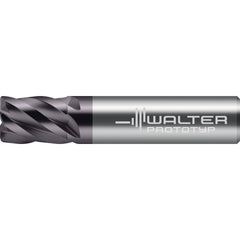 Corner Radius End Mill: 3/8" Dia, 1" LOC, 0.0150" Radius, 5 Flute, Solid Carbide