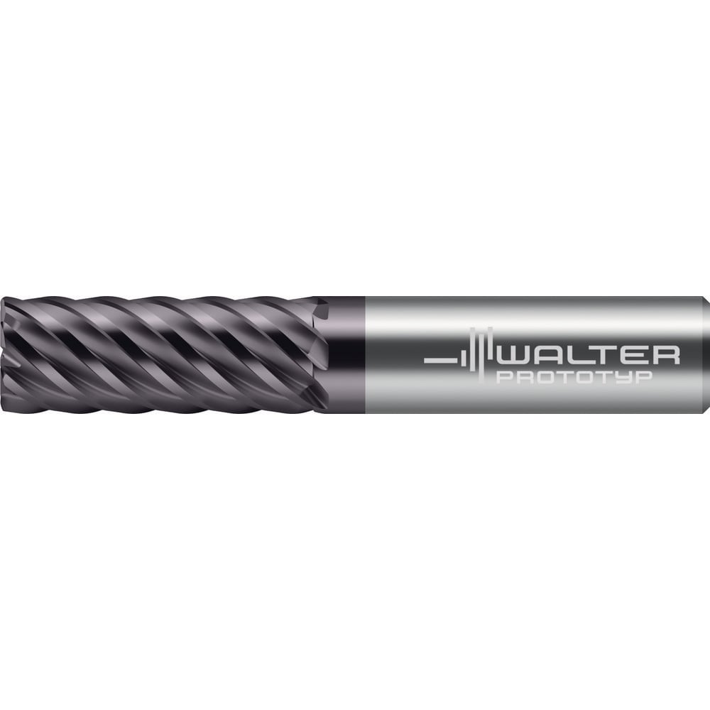 Corner Radius End Mill: 1/4" Dia, 3/8" LOC, 0.0150" Radius, 7 Flute, Solid Carbide