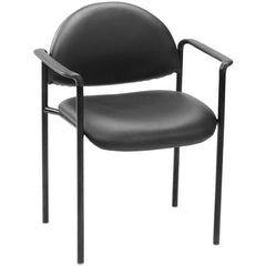 Guest Stacker Chair: 30.5 in x 23 in x 24", Black Vinyl