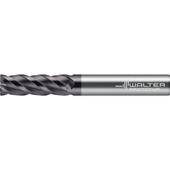 Corner Radius End Mill: 1/4" Dia, 3/8" LOC, 0.0300" Radius, 4 Flute, Solid Carbide