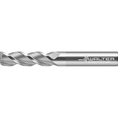 Corner Radius End Mill: 1/8" Dia, 3/8" LOC, 0.0150" Radius, 3 Flute, Solid Carbide