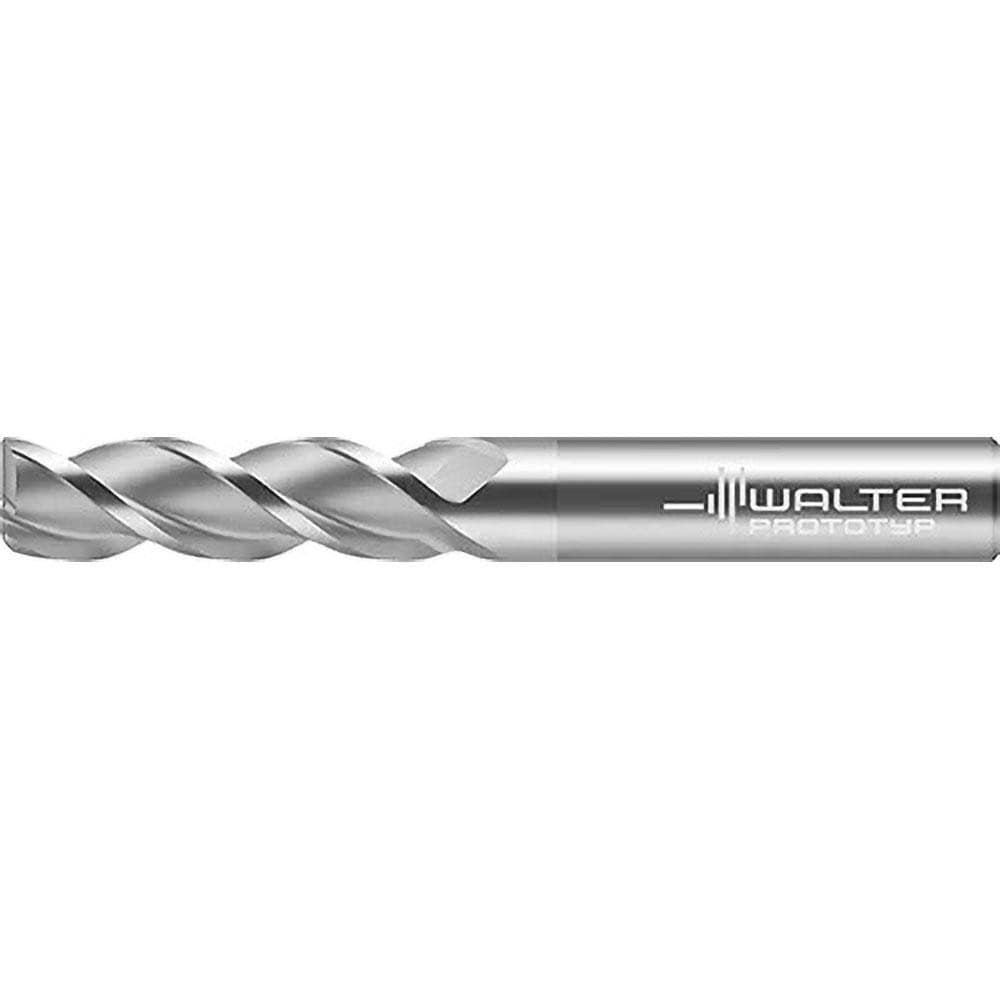 Corner Radius End Mill: 1/4" Dia, 3/8" LOC, 0.0200" Radius, 3 Flute, Solid Carbide