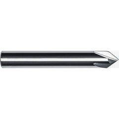 Chamfer Mill: 1/2" Dia, 1/2" Shank Dia, 45.00 deg, 4 Flute, Solid Carbide, Single End