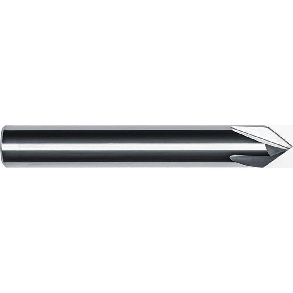 Chamfer Mill: 3/16" Dia, 3/16" Shank Dia, 120.00 deg, 4 Flute, Solid Carbide, Single End