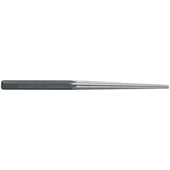 Punches; Punch Type: Long Taper; Material: Steel; Punch Size (Fractional Inch): 1/8; Punch Size (mm): 0.1; Overall Length (mm): 203.2; Overall Length (Inch): 8; Overall Length Range: 7" - 9.9"; Overall Length (Decimal Inch): 8