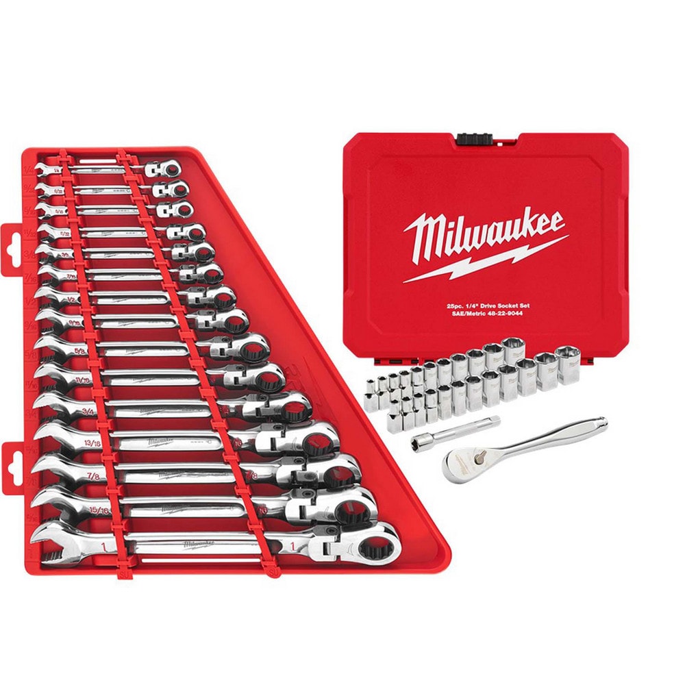 Ratchet & Socket Set: 40 Pc, Inch