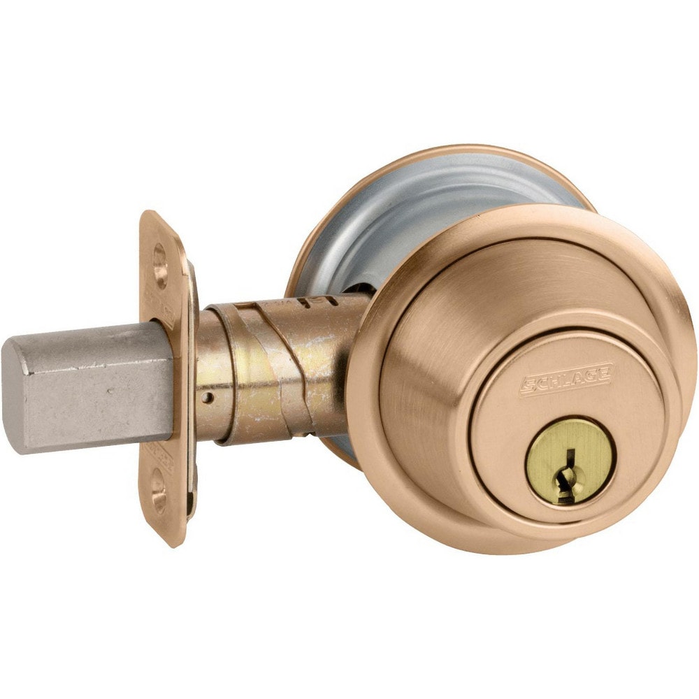 Deadbolts; Deadbolt Type: Deadbolt; Lock Type: Single Cylinder; Key Type: Schlage C; Mount Type: Through Hole; Material: Metal; Minimum Door Thickness: 1.375 in; Maximum Door Thickness: 1.875; Finish: Satin Bronze