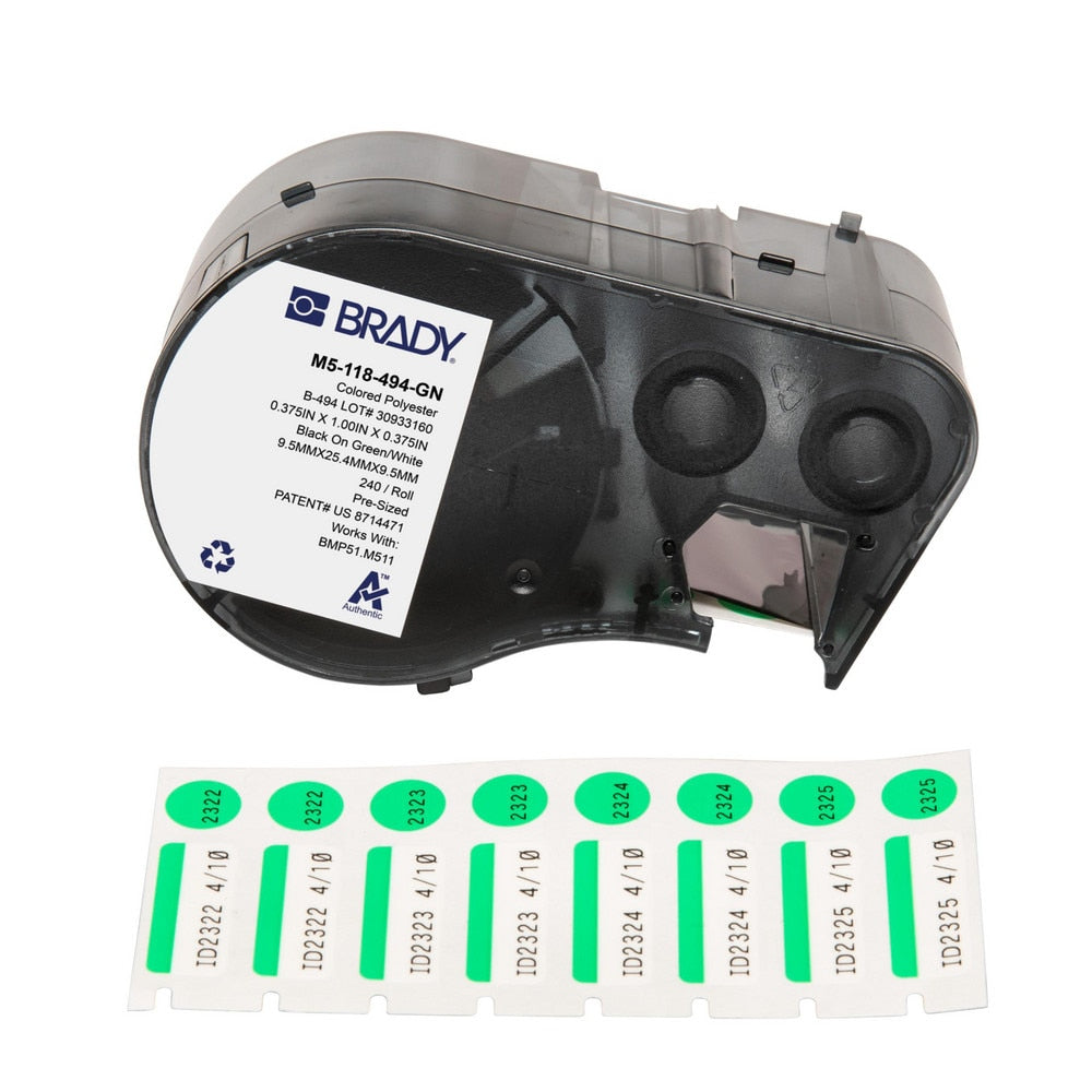 Labels, Ribbons & Tapes; Application: Label Printer Cartridge; Type: Label Printer Cartridge; Color Family: Green; Color: Black on Green, White