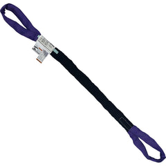 Eye & Eye Round Sling: 6' Long, 2600 lb Vertical Capacity, 2100 lb Choker Capacity