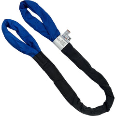 Eye & Eye Round Sling: 18' Long, 21200 lb Vertical Capacity, 17000 lb Choker Capacity