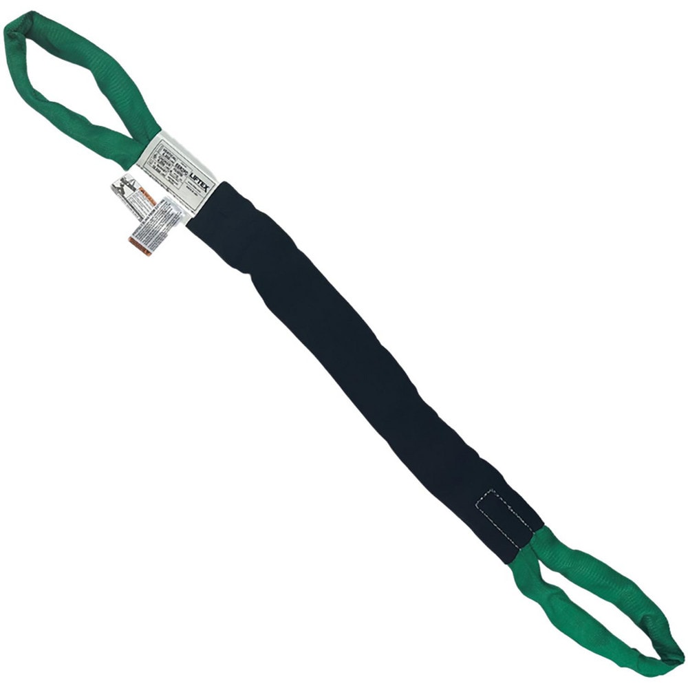 Eye & Eye Round Sling: 16' Long, 5300 lb Vertical Capacity, 4200 lb Choker Capacity