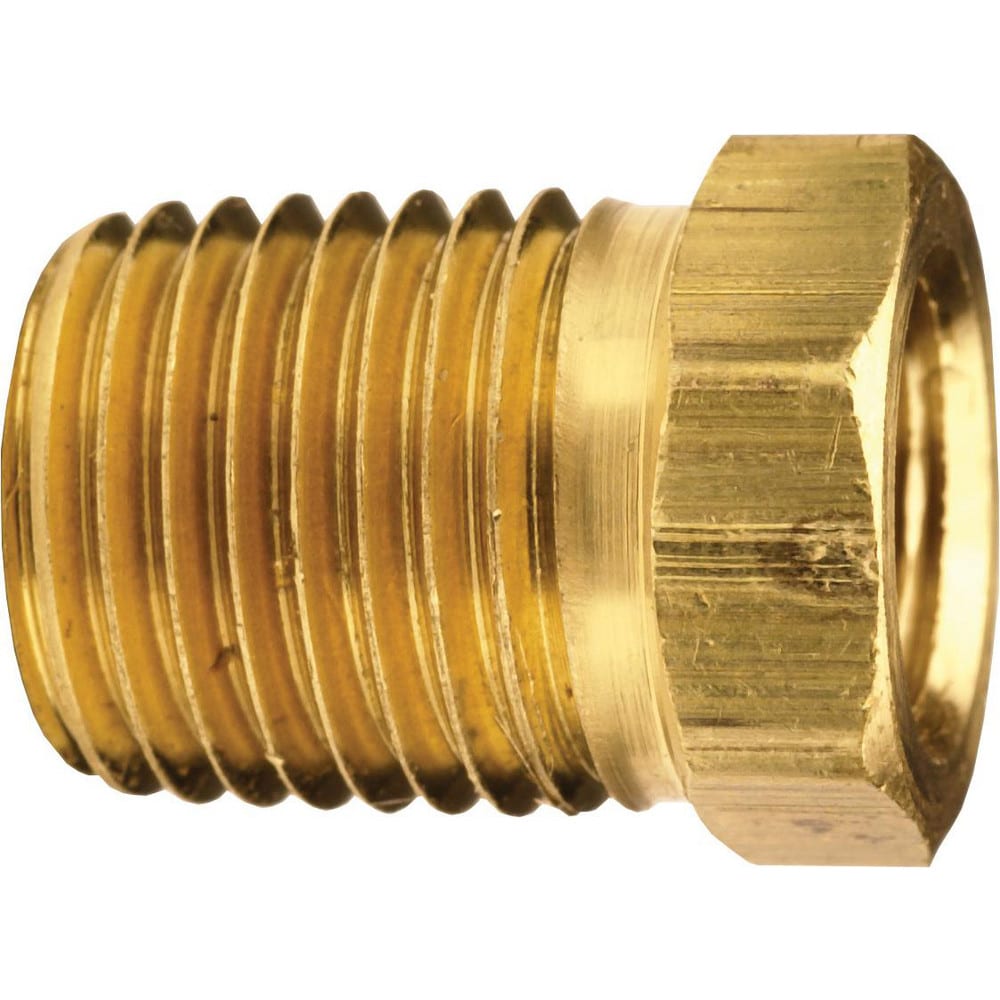 Brass & Chrome Pipe Fittings; Fitting Type: Reducer Bushing Male to Female; Fitting Size: 1/2 x 1/8; End Connections: MNPT x FNPT; Material Grade: CA360; Connection Type: Threaded; Pressure Rating (psi): 1000; Fitting Shape: Straight; Thread Standard: NPT