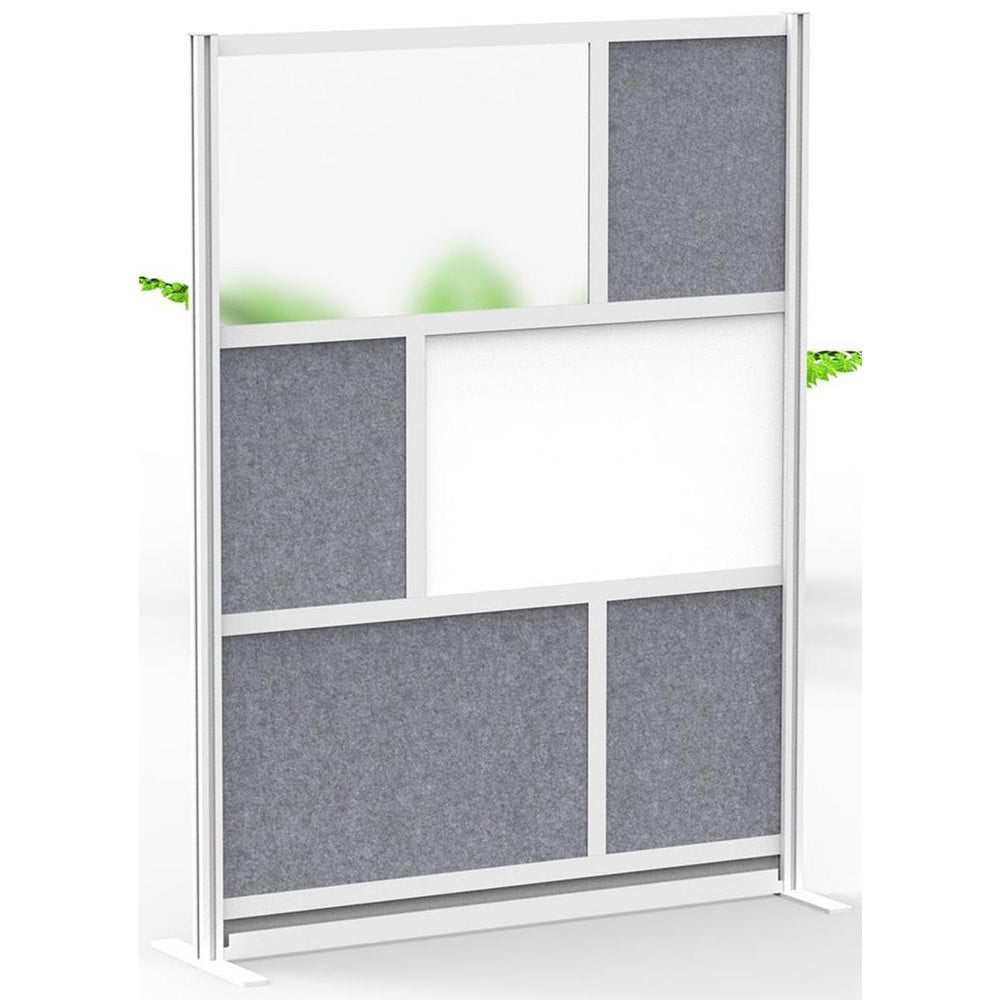 Office Cubicle Partitions; Office Cubicle Partition Type: Modular Wall Room Divider; Color: Gray, White, Frosted; Material: Aluminum; Mount Type: Freestanding; Height (Inch): 70; Width (Inch): 53; Thickness (Inch): 1-3/4