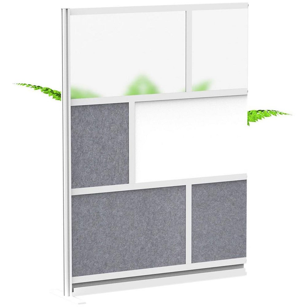 Office Cubicle Partitions; Office Cubicle Partition Type: Modular Wall Room Divider; Color: Gray, White, Frosted; Material: Aluminum; Mount Type: Freestanding; Height (Inch): 70; Width (Inch): 53; Thickness (Inch): 1-3/4