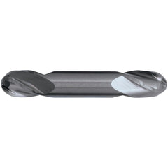 Ball End Mill: 1/8" Dia, 3/8" LOC, 4 Flute, High Speed Steel