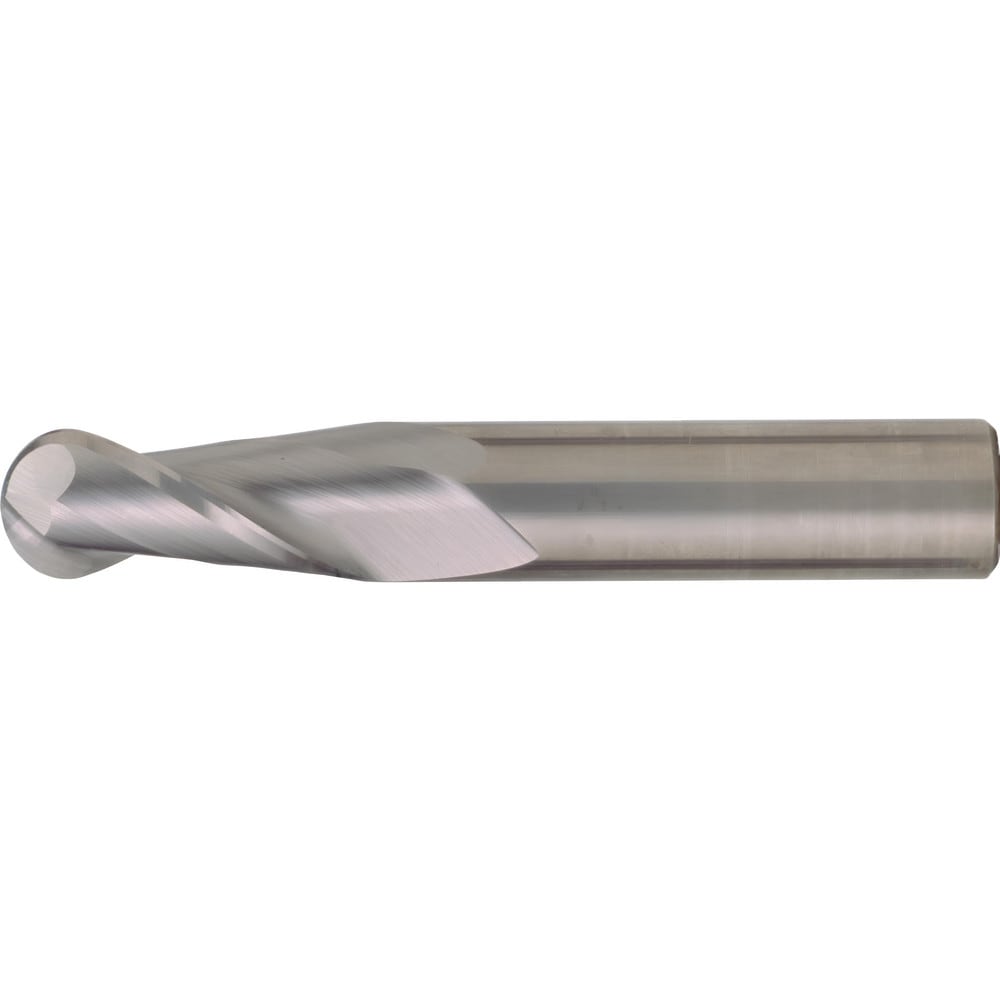 Ball End Mill: 3/4" Dia, 3" LOC, 2 Flute, High Speed Steel