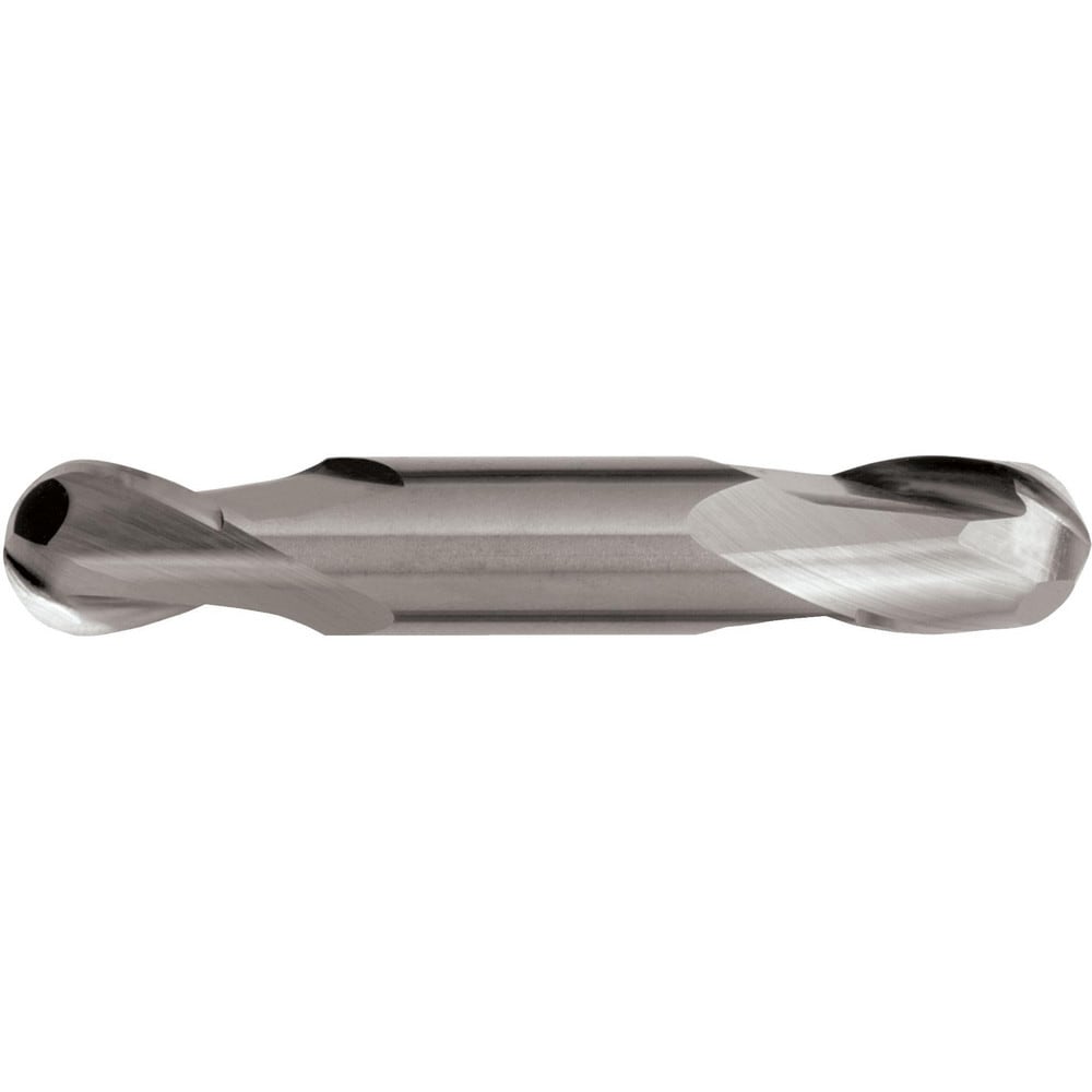 Ball End Mill: 7/16" Dia, 7/8" LOC, 2 Flute, High Speed Steel