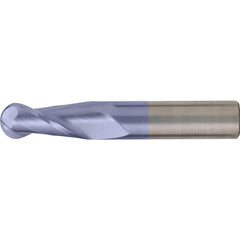 Ball End Mill: 5/16" Dia, 1-1/8" LOC, 2 Flute, High Speed Steel