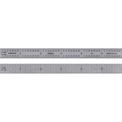 Steel Rules; Material: Steel; Length (Inch): 6; Graduation (Inch): 1/16, 1/64, 1/8, 1/32; Tip Style: Flat; Color: Silver; Flexibility: Flexible