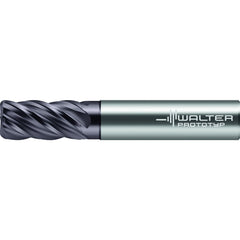 Corner Radius End Mill: 3/16" Dia, 5/8" LOC, 0.0150" Radius, 5 Flute, Solid Carbide