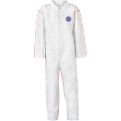 Disposable Coveralls: Particle Protection Protection, Size 6X-Large, Tyvek 400 SFR, Storm Flap, Zipper & Serged Closure