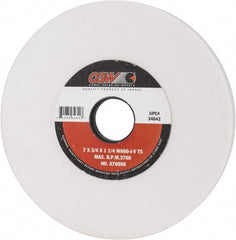 Surface Grinding Wheel: 7" Dia, 3/4" Thick, 1-1/4" Arbor, 60 Grit