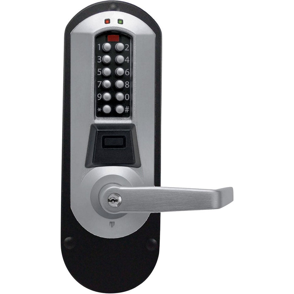 Lever Locksets; Lockset Type: Rim Exit Trim with Keypad; Key Type: Schlage C; Back Set: 2-3/4; Cylinder Type: Schlage C Keyway; Material: Metal; Door Thickness: 1 3/8 - 1 3/4; Finish: Satin Chrome